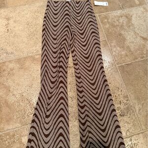 Urban Outfitters Brown and Cream Geometric Pants